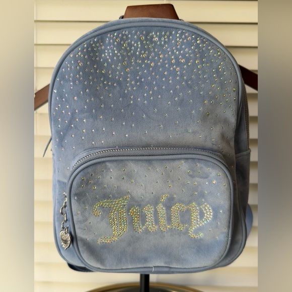 Juicy Couture Slater Blue Rhinestoned Backpack - Picture 1 of 3